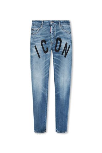 Icon-printed Mid-rise Slim-cut Jeans - Dsquared2 - Modalova
