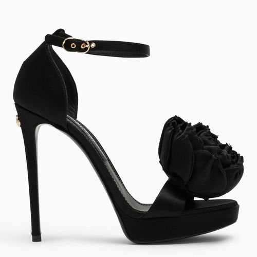 Black Satin High Sandal - Dolce & Gabbana - Modalova