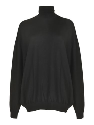 Roll Neck Rib Trim Plain Pullover - Moschino - Modalova