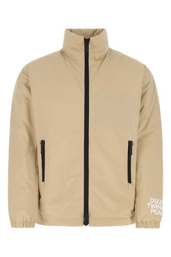 Beige Stretch Cotton Down Jacket - Dsquared2 - Modalova