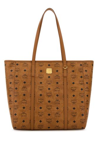 Printed Canvas Medium Toni Shopping Bag - MCM - Modalova