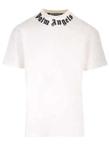 Palm Angels Neck Logo T-shirt - Palm Angels - Modalova