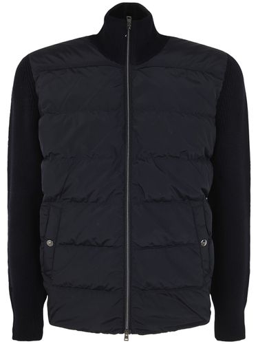 Knit Paneled High-neck Padded Jacket - Herno - Modalova