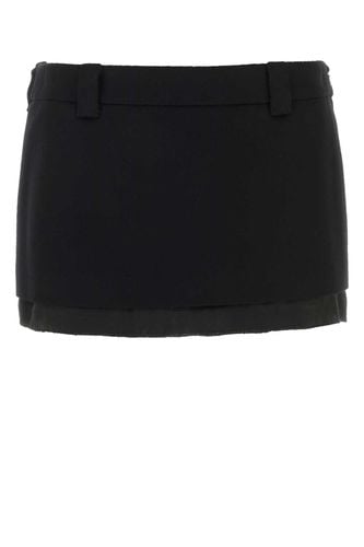 Miu Miu Black Wool Blend Mini Skirt - Miu Miu - Modalova