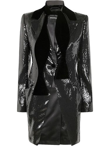 Single Breasted Sequinned Blazer - Emporio Armani - Modalova