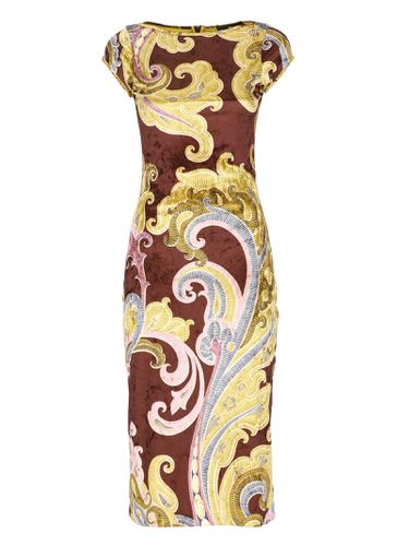 Burgundy Printed Chenille Midi Dress - Etro - Modalova