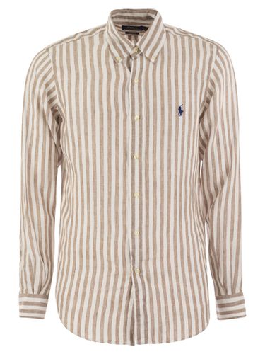 Linen Shirt With Striped Pattern And Logo - Polo Ralph Lauren - Modalova