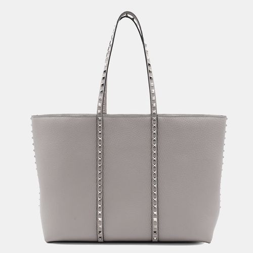 Dark Leather Tote Bag - Valentino Garavani - Modalova