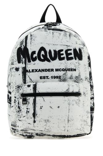 Graffiti Logo Printed Backpack - Alexander McQueen - Modalova