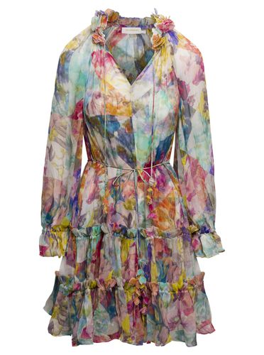 High Tide Swing Multicolor Floreal Printed Mini Dress With Ruches In Silk Woman - Zimmermann - Modalova