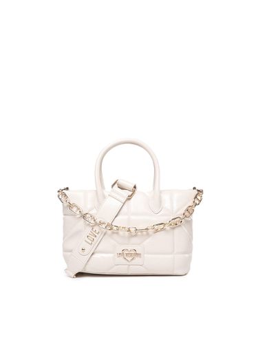 Handbag With Shiny Quilted Leather Effect - Love Moschino - Modalova