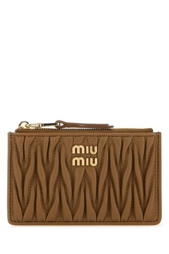 Miu Miu Biscuit Leather Card Holder - Miu Miu - Modalova