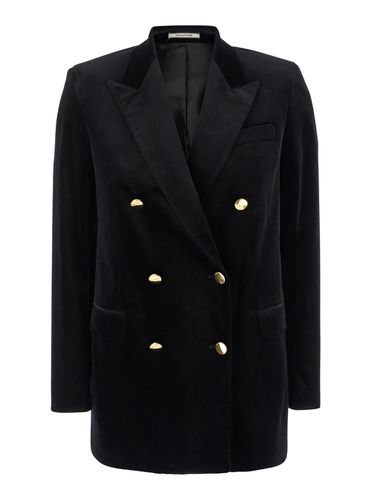 Jasmine Double-breasted Jacket With Golden Buttons In Velvet Woman - Tagliatore - Modalova