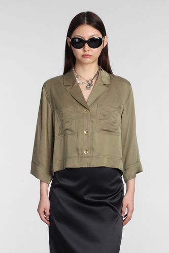 Ganni Shirt In Green Viscose - Ganni - Modalova