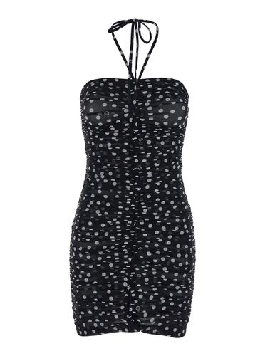 Mini Draped Dress With Polka Dots Print In Tulle Woman - Dolce & Gabbana - Modalova