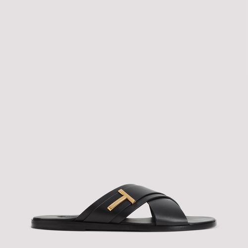 Tom Ford Black Leather Slippers - Tom Ford - Modalova