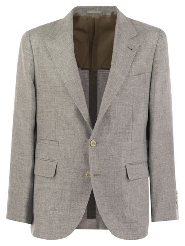 Linen, Wool And Silk Diagonal Deconstructed Jacket - Brunello Cucinelli - Modalova