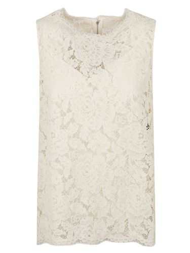 Floral Lace Perforated Sleeveless Top - Dolce & Gabbana - Modalova