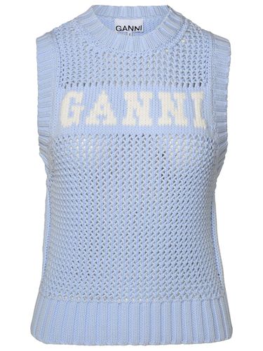 Ganni Light Blue Cotton Vest - Ganni - Modalova