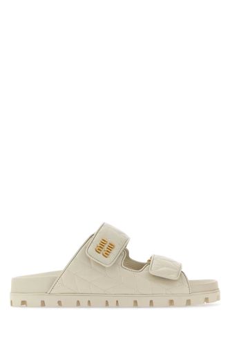 White Nappa Leather Slippers - Miu Miu - Modalova