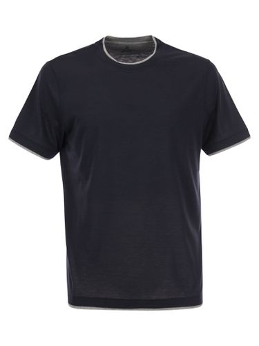 Dark Blue Slim T-shirt - Brunello Cucinelli - Modalova