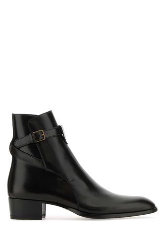 Black Leather Chelsea Wyatt Ankle Boots - Saint Laurent - Modalova