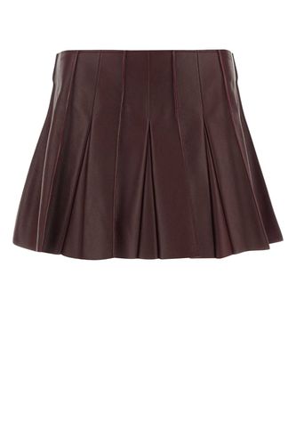 Burgundy Leather Mini Skirt - Bottega Veneta - Modalova