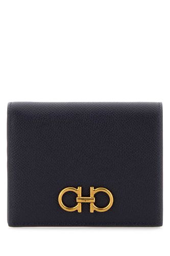 Ferragamo Navy Blue Leather Wallet - Ferragamo - Modalova