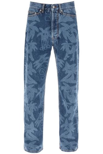 Palmity Allover Laser Denim Jeans - Palm Angels - Modalova