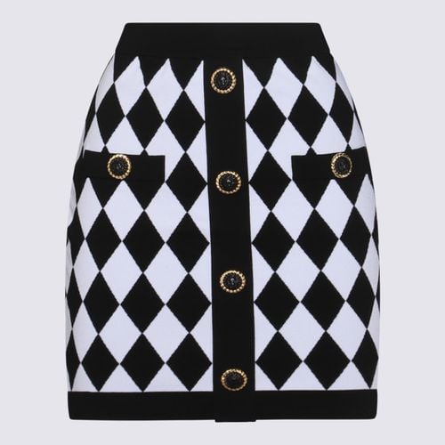 Balmain Black And White Mini Skirt - Balmain - Modalova