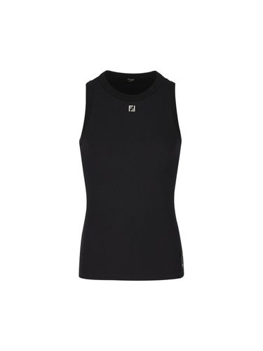 Fendi Logo Plaque Ribbed-knit Top - Fendi - Modalova