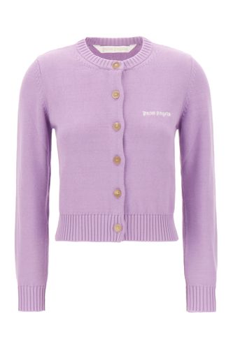 Pastel Purple Cotton Cardigan - Palm Angels - Modalova