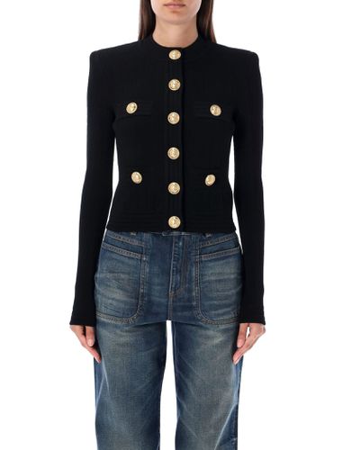 Knit Cardigan With Gold Buttons - Balmain - Modalova