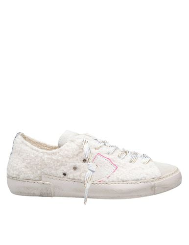 Sneakers Prsx Low In Leather And Teddy - Philippe Model - Modalova