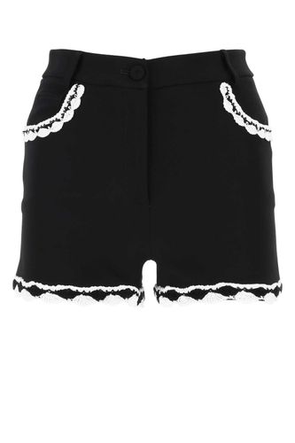 Moschino Black Stretch Crepe Shorts - Moschino - Modalova
