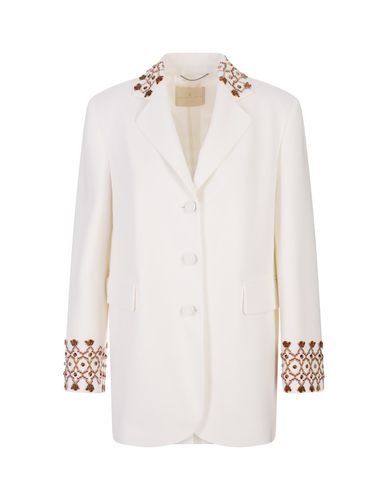 One-breasted Jacket With Embroidery - Ermanno Scervino - Modalova