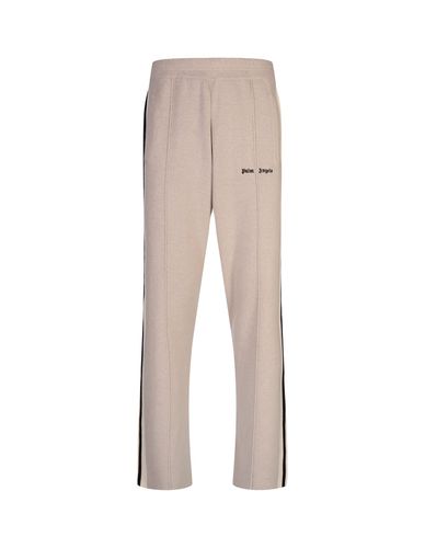 Light Beige Wool And Cashmere Track Trousers - Palm Angels - Modalova