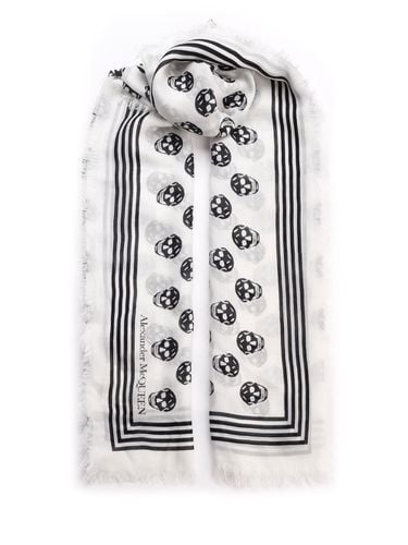 Biker Skull Print Scarf - Alexander McQueen - Modalova