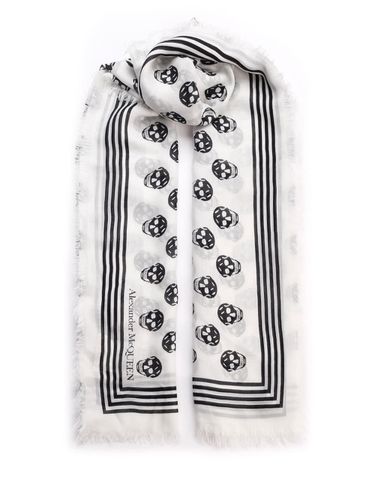 Biker Skull Print Scarf - Alexander McQueen - Modalova