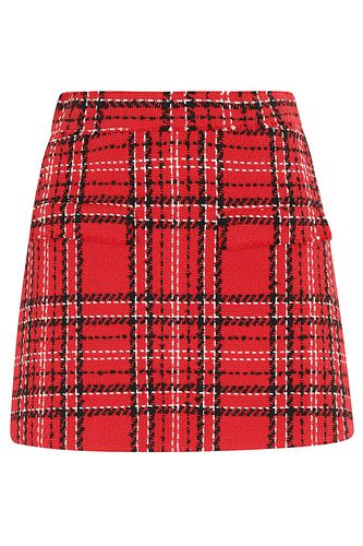 MSGM check Red Cotton Blend Shorts - MSGM - Modalova