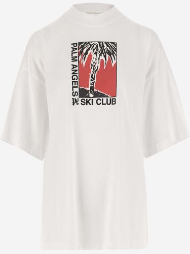 Oversized T-shirt With Graphic Print - Palm Angels - Modalova