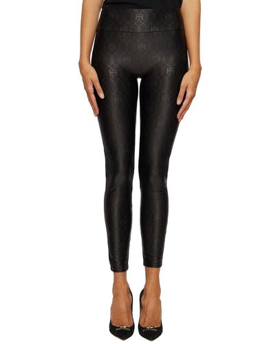 Lycra Logo Printed Leggings - Elisabetta Franchi - Modalova