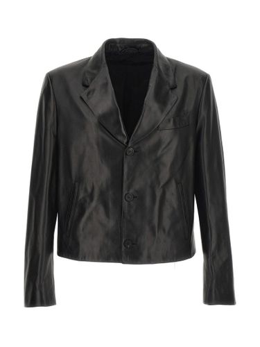 Ferragamo Leather Blazer Jacket - Ferragamo - Modalova