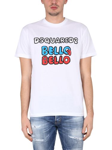 Bello Bello White Printed T-shirt In Jersey Man - Dsquared2 - Modalova