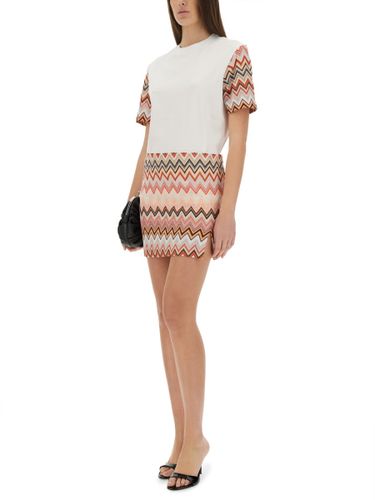 T-shirt With Zig Zag Knit Sleeves - Missoni - Modalova