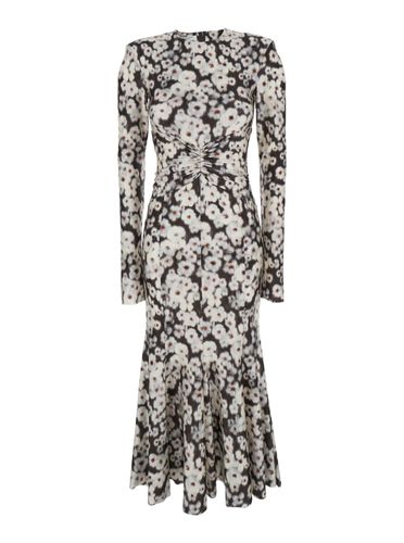 Crewneck Long Dress With All-over Floral Print In Lycra Woman - Philosophy di Lorenzo Serafini - Modalova