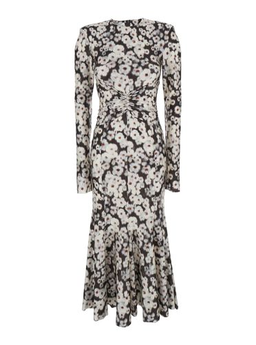 Crewneck Long Dress With All-over Floral Print In Lycra Woman - Philosophy di Lorenzo Serafini - Modalova