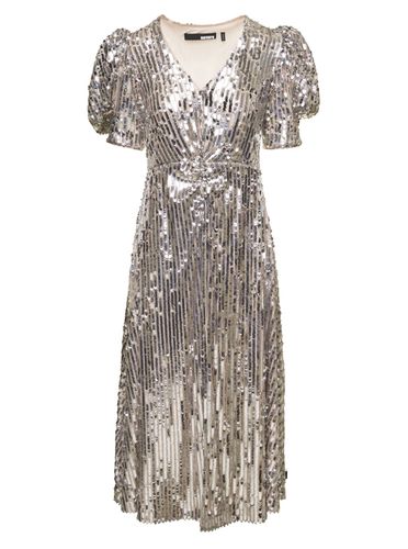 Sierina Silver-tone Midi Dress With All-over Sequins Woman Rotate - Rotate by Birger Christensen - Modalova