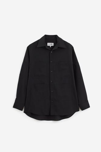 Camicia A Maniche Lunghe Wool Shirt With Front Pockets - MM6 Maison Margiela - Modalova