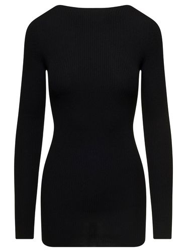 Long Ribbed Top With Round Cut-out In Wool Woman - Rick Owens - Modalova